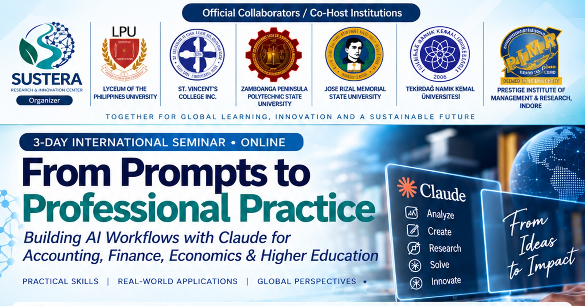 From Prompts to Professional Practice: Building AI Workflows with Claude for Accounting, Finance, Economics & Higher Education